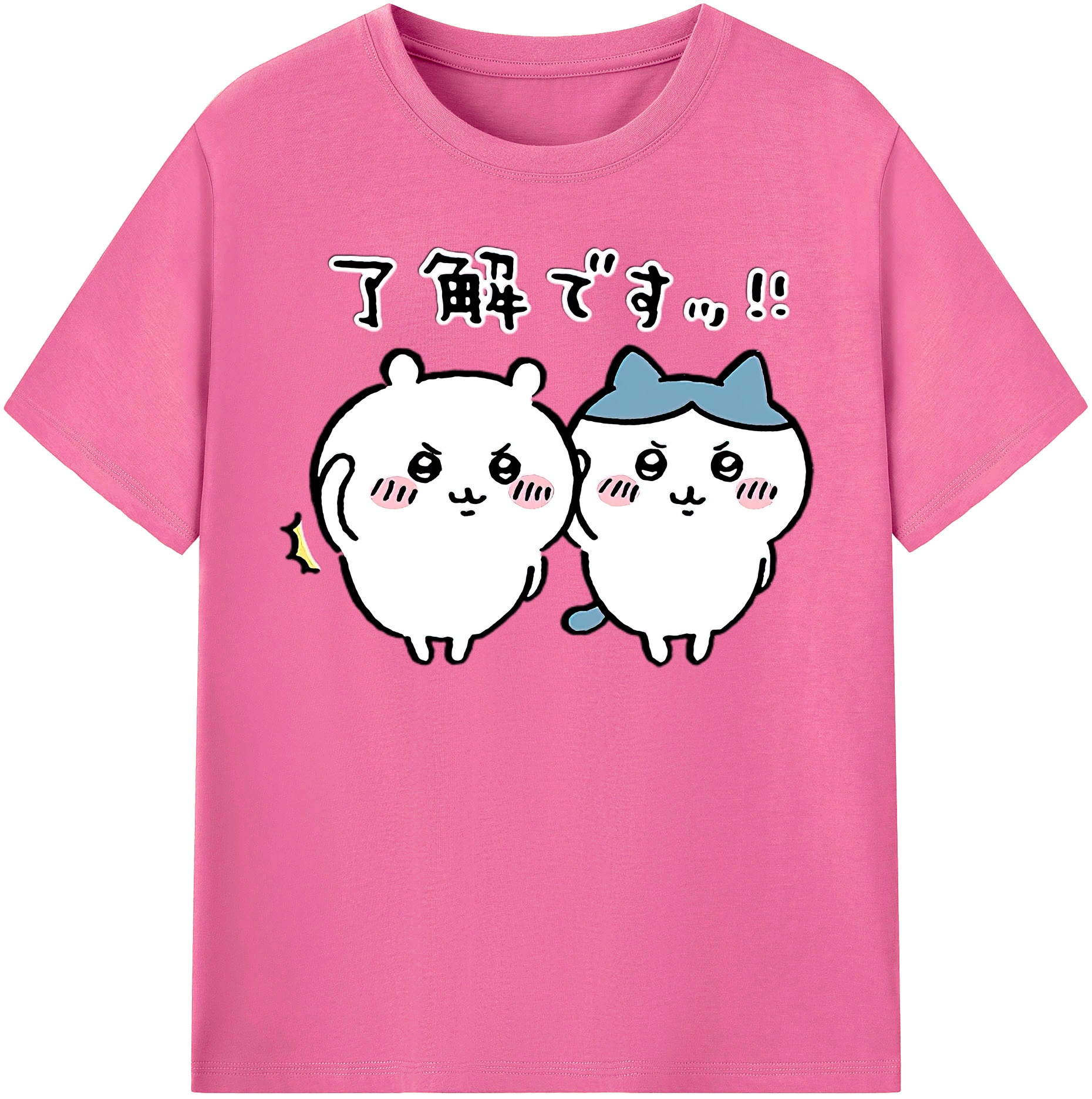 （画像用） ちいかわ ハチワレ Chii-kawa hachiware レディースカジュアルプリントTシャツ（綿100％）